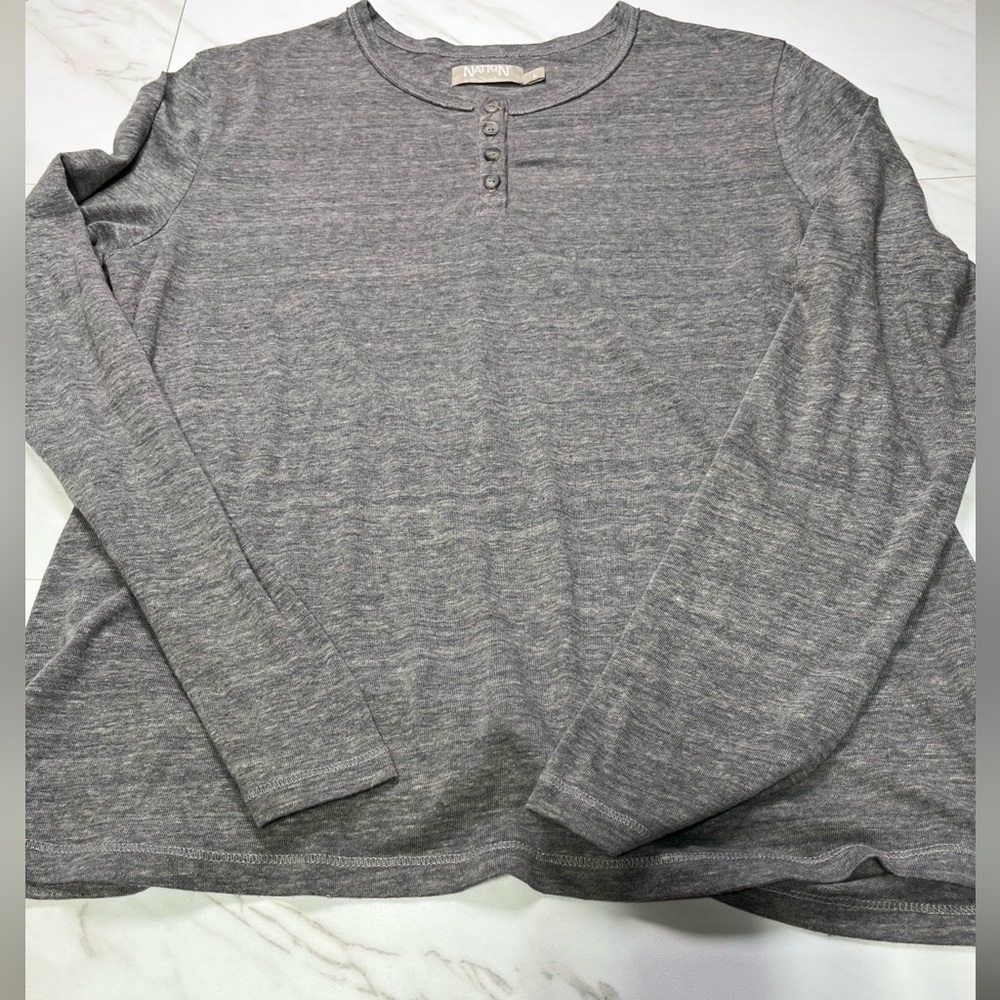 Nation LTD Long sleeve gray Henley size large
